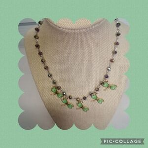 GREEN dragonfly necklace